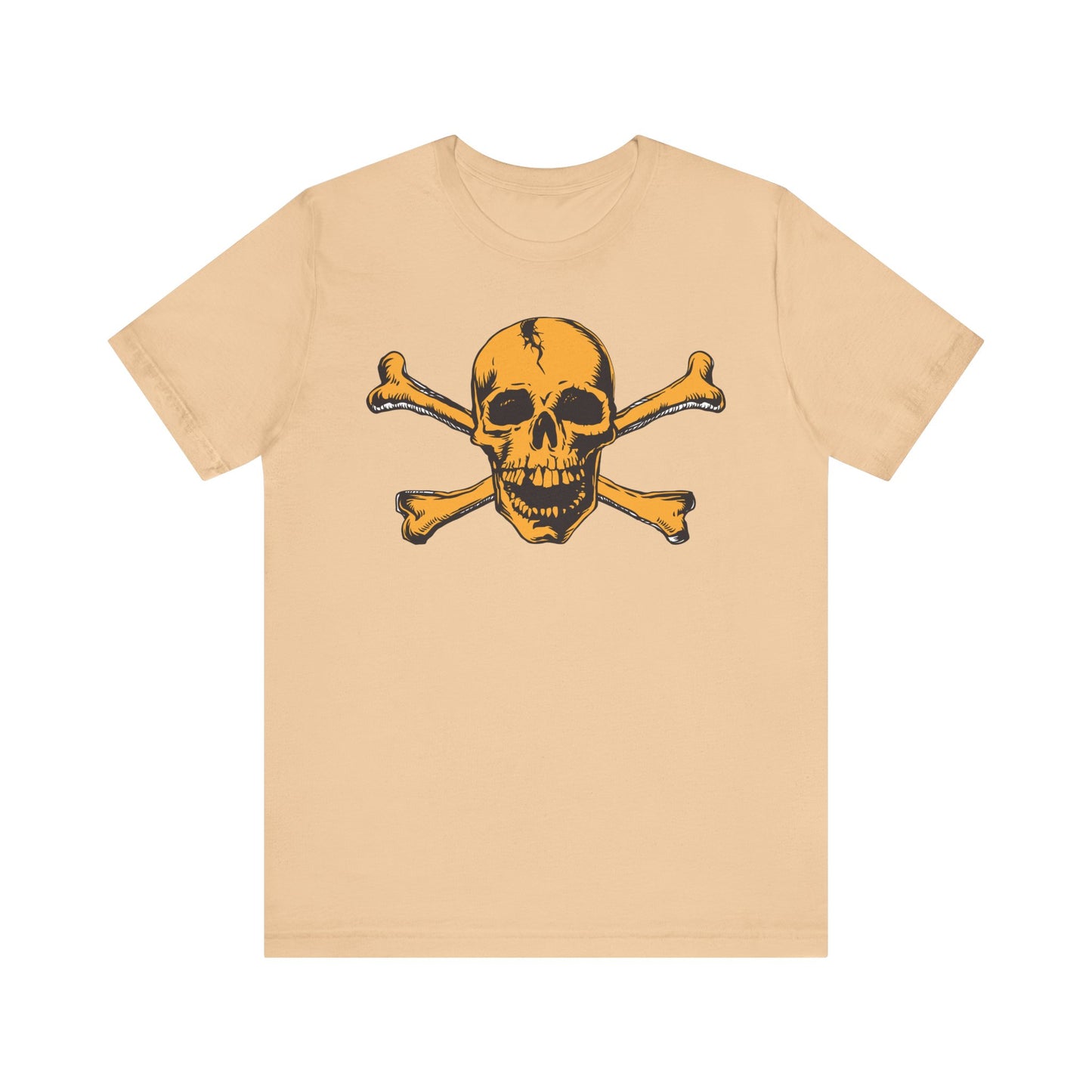 Orange Skull Graphic Design Tee, Skull Shirt, Vintage Tees, Art Design T-Shirt, Vintage Graphic Tee, Art Shirts with Skulls