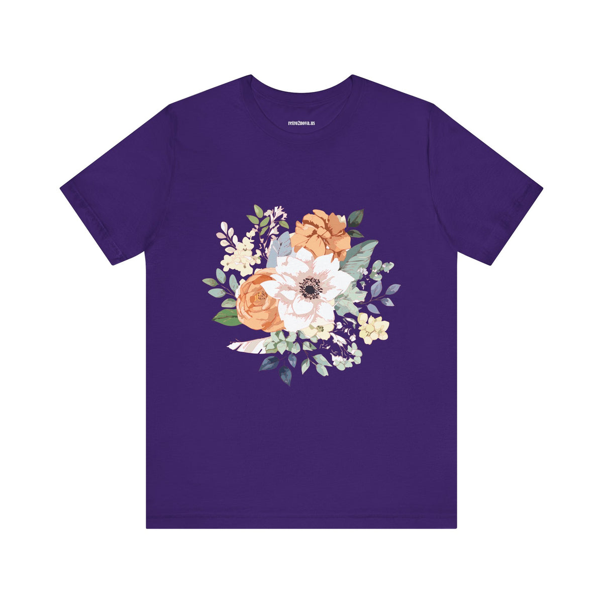 Floral Graphic Unisex Cotton Bella+Canvas Tee with Flowers Design ab9