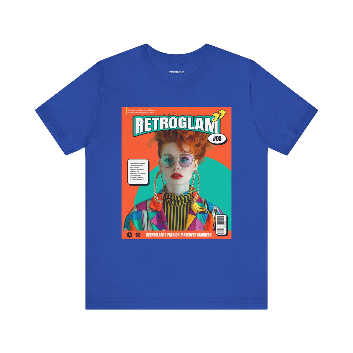 Magazine Cover Graphic Unisex Cotton Bella+Canvas Tee with Retro Poster ab30