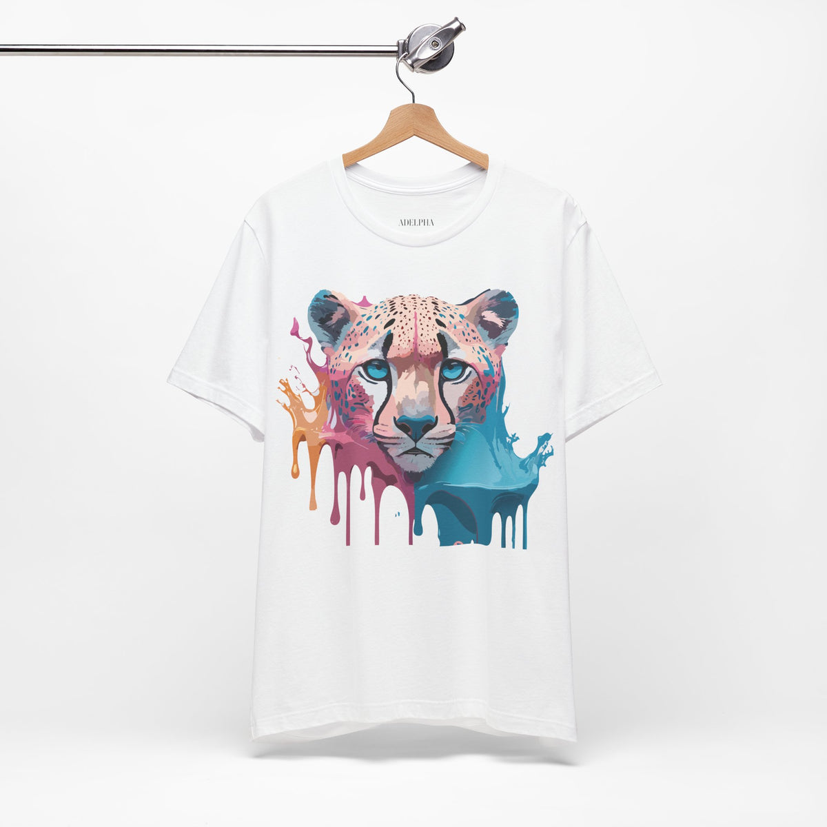 Cheetah Graphic Unisex Cotton Bella+Canvas Tee with Art Animal Design e303