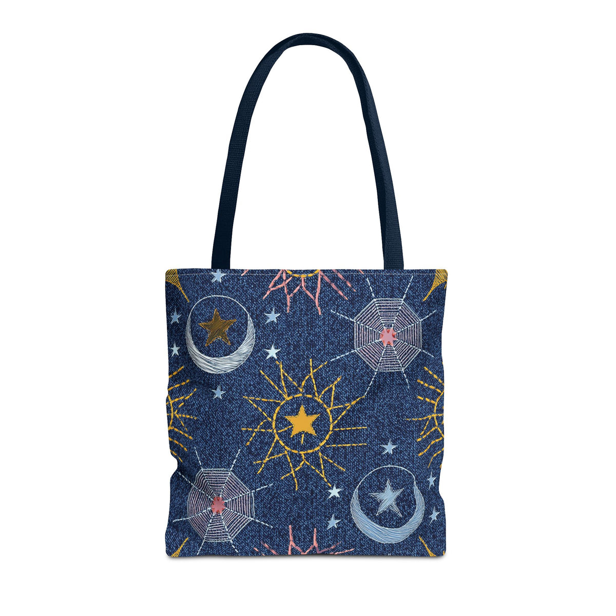 Denim Fabric Imitation Print Unisex Canvas Bag Poly Spun 3 Sizes Tote Bag 183-7