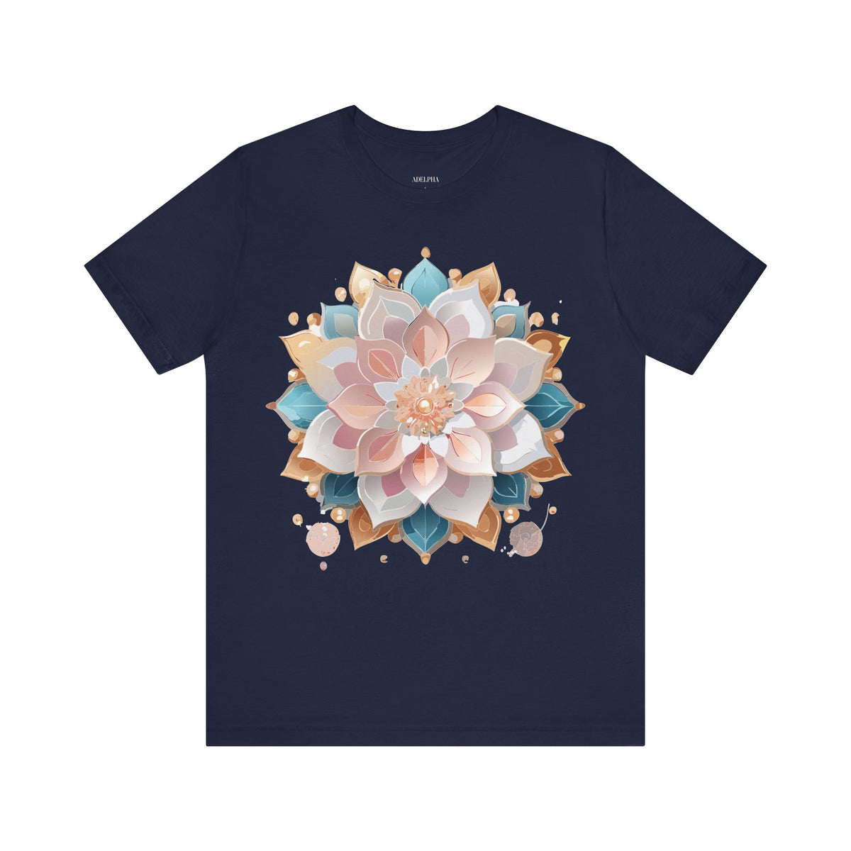Mandala Graphic Unisex Cotton Bella+Canvas Tee with Floral Art Design d24