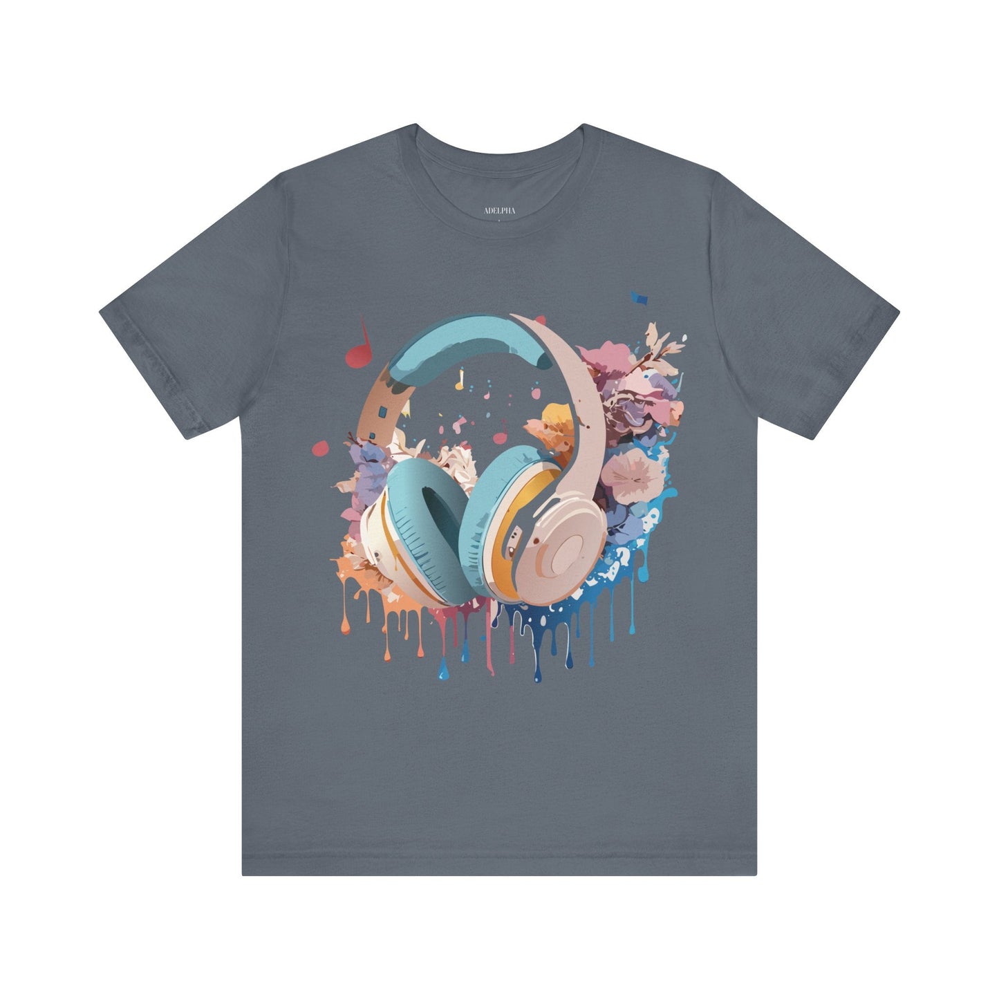 Music Graphic Unisex 100 Cotton Vintage Art with Musical Elements Tee 1