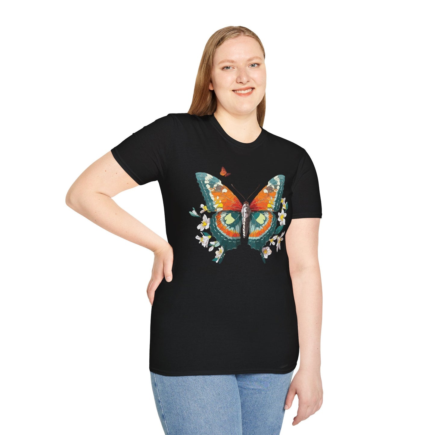 Butterfly T Shirt Unisex Softstyle Gildan 64000 100 Percent Ring Spun Cotton Monarch Tee