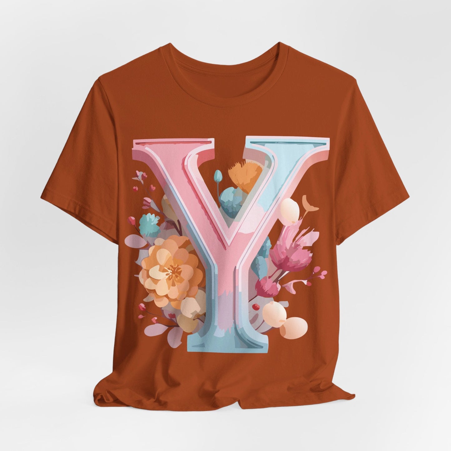Letter Y Graphic Tee Unisex Short Sleeve Vintage Inspired Artwork Adelpha Premium