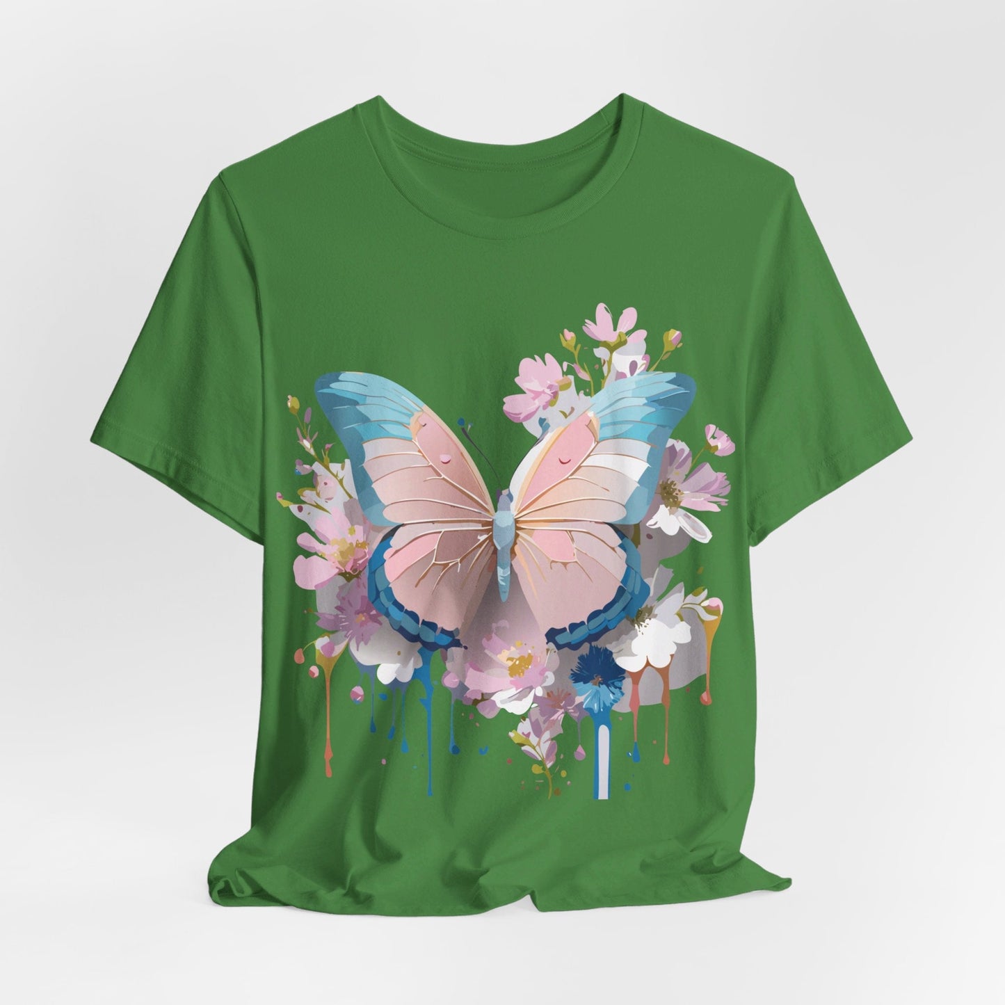Butterfly Graphic Unisex 100 Cotton Lightweight Vintage Floral Design Jersey Tee 25