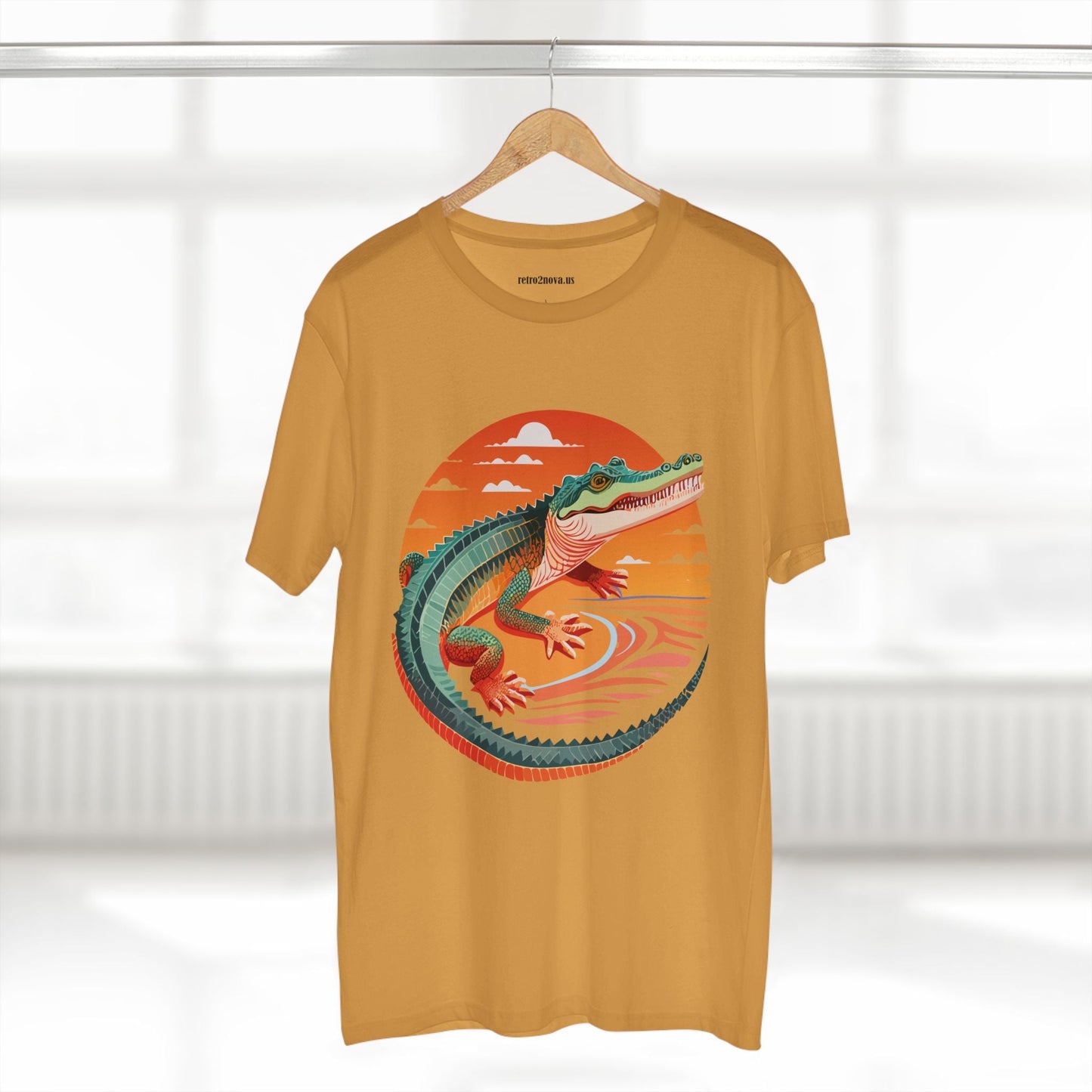 Unisex Crocodile Animal Shirt Premium Cotton Tee With Original Art Design From Retro2Nova Art Collection