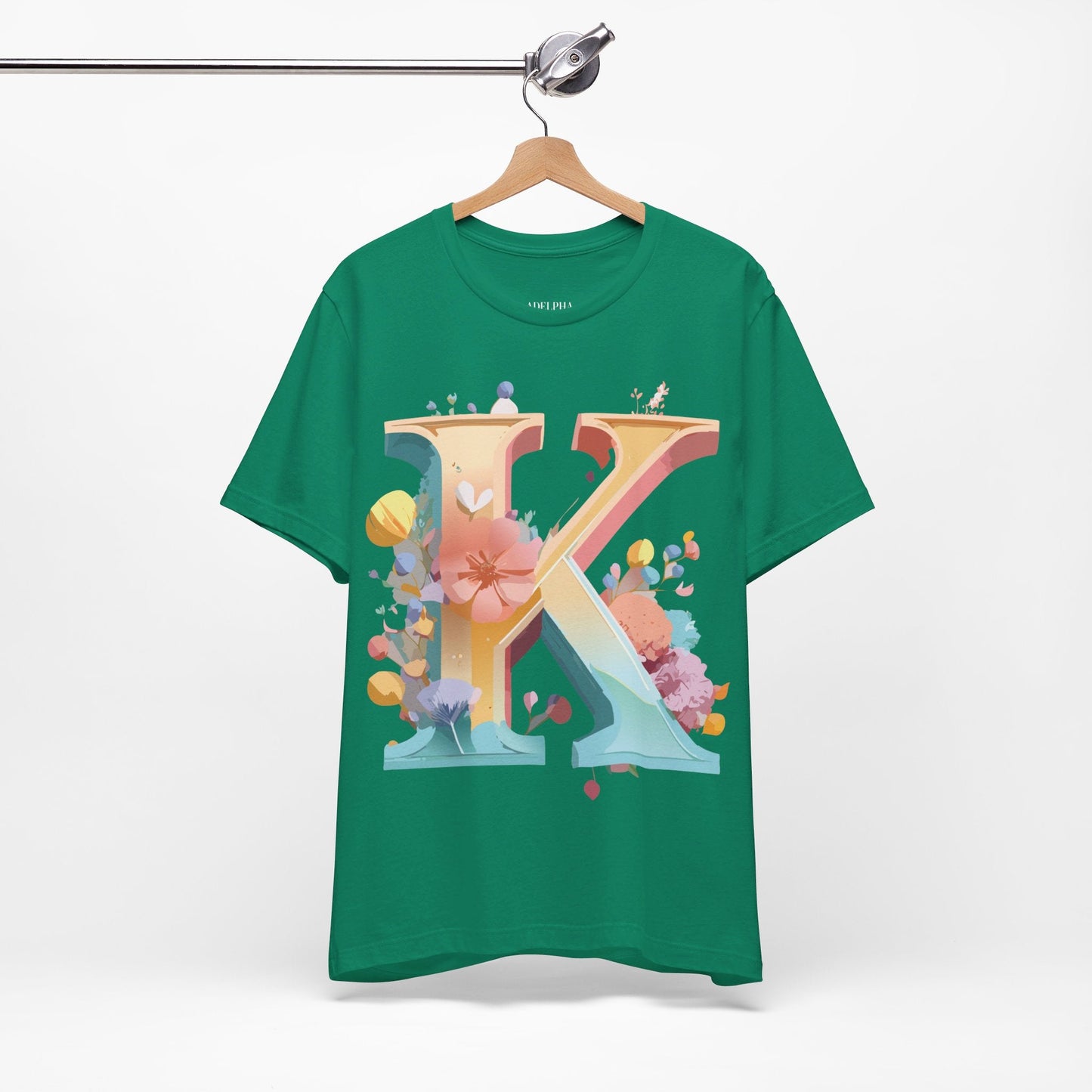 Unisex Letter K Graphic Tee By Adelpha Vintage Inspired Artwork Short Sleeve Shirt