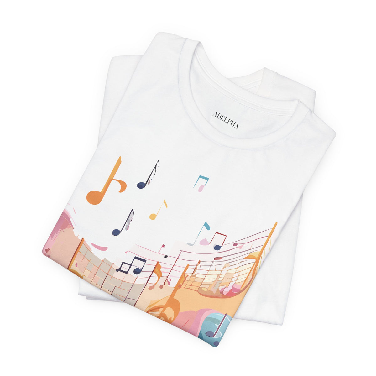 Music Graphic Unisex Cotton Bella+Canvas Tee with Art Design m139