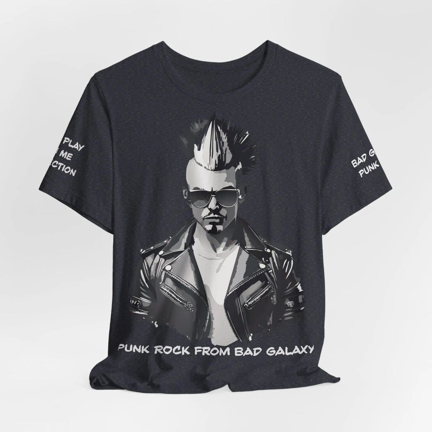 Punk Rock Tee Shirt Made To Order From Bad Galaxy Eco Friendly Inks Cotton Tee Made In USA