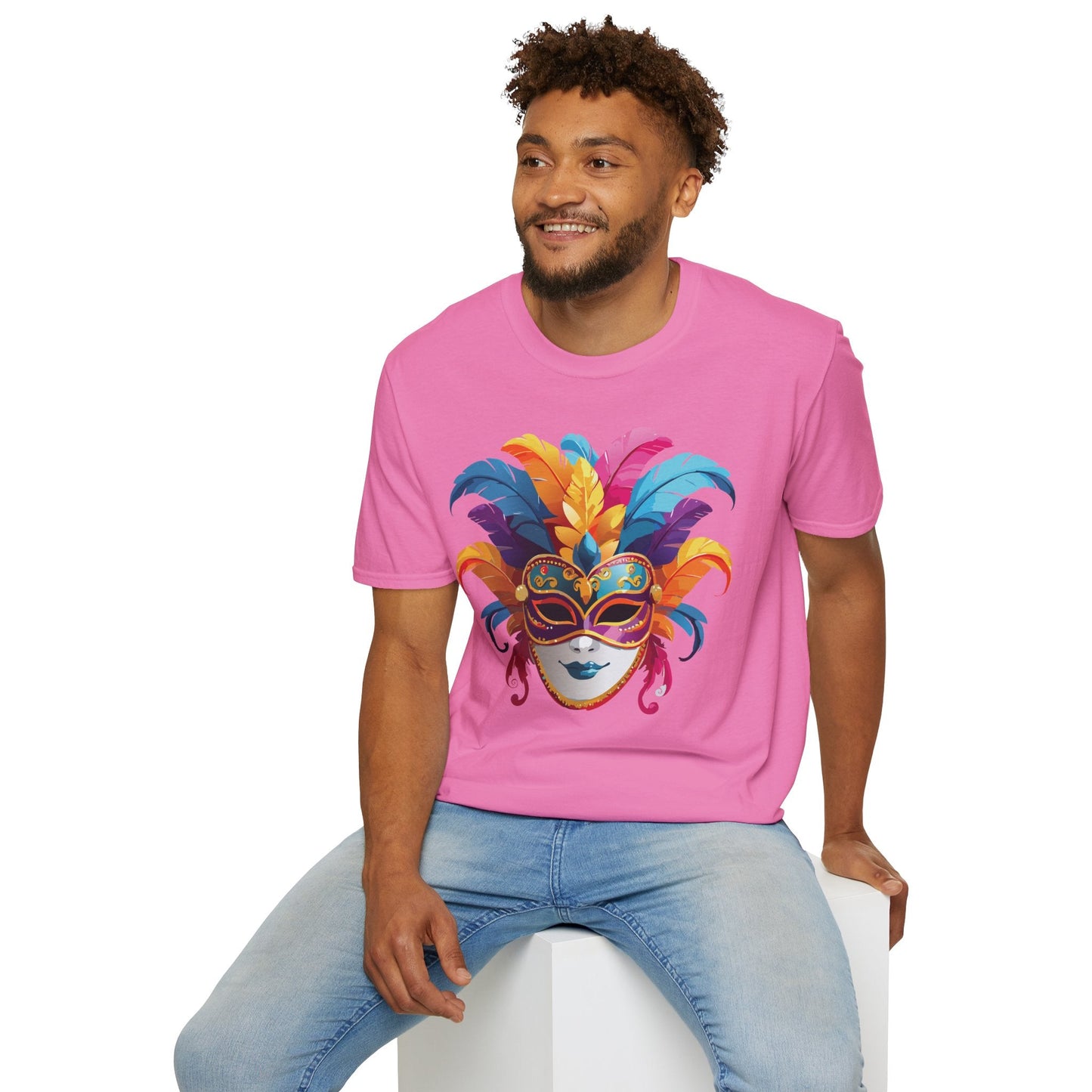 Mask Graphic Unisex Cotton Masquerade Design Artwork Tee 8