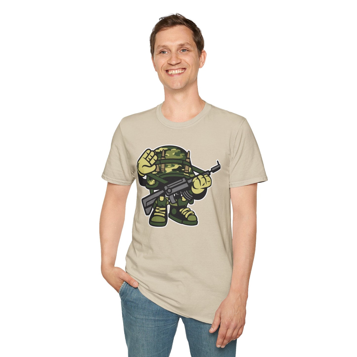 Cartoon T Shirt Animation Tee Funny Art Design Unisex Softstyle 64000 Lightweight Cotton Tee