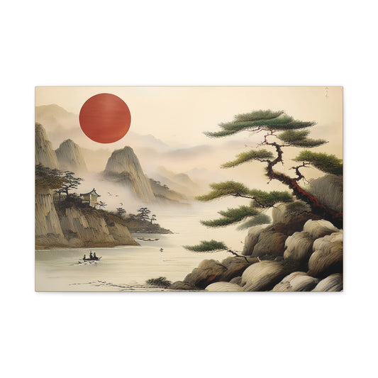 Japanese Painting Print Canvas 24x16, 30x20, 36x24, 48x32, 60x40, Bright Latex Inks Pine-Wood Inner Frame JPN-10