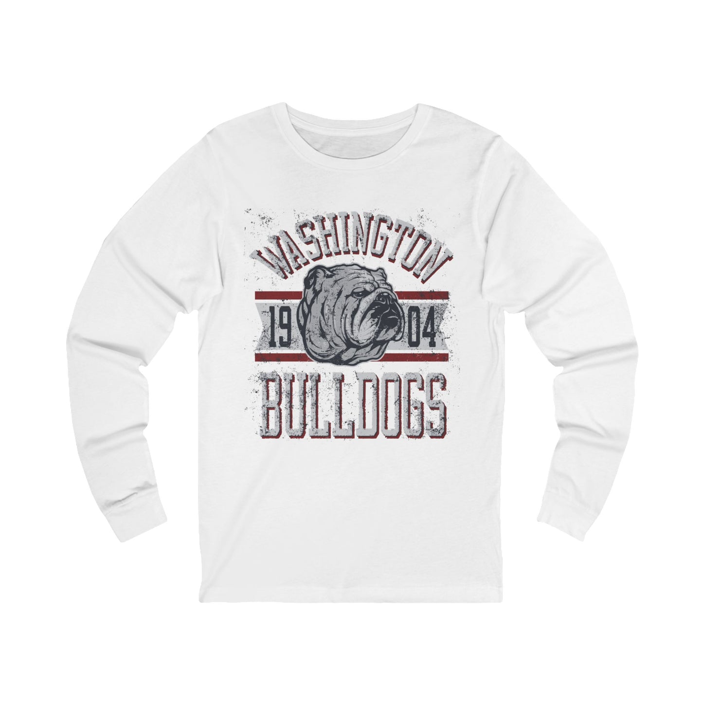 Varan8 Unisex Bulldogs Logo Long Sleeve Tee, Sports Logo Jersey Shirt, Sports Bulldogs T-Shirts with Long Sleeves