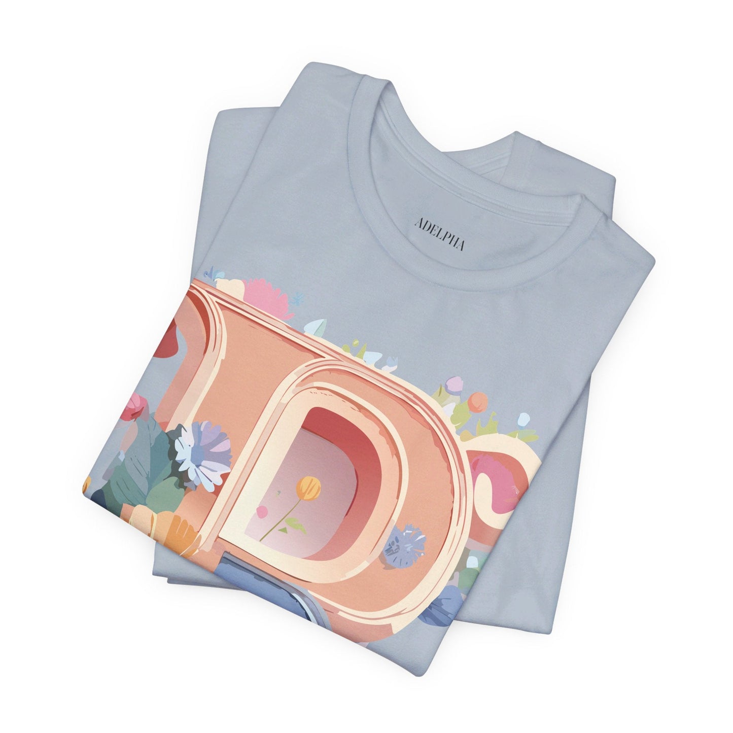 Letter R  Graphic Tee Unisex Short Sleeve Vintage Art Design Tee