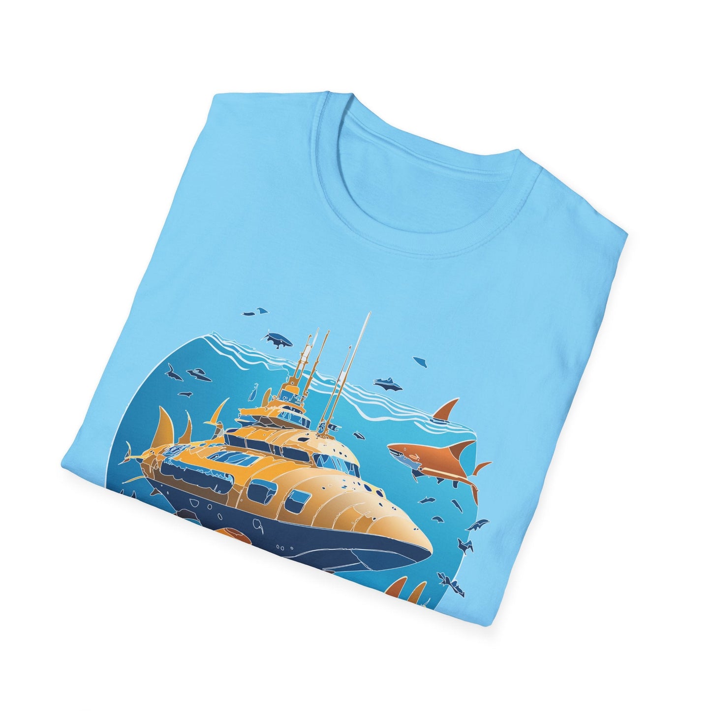 Ocean T Shirt Unisex Gildan Softstyle 64000 100 Percent Cotton Ring Spun U Boat Design Graphic