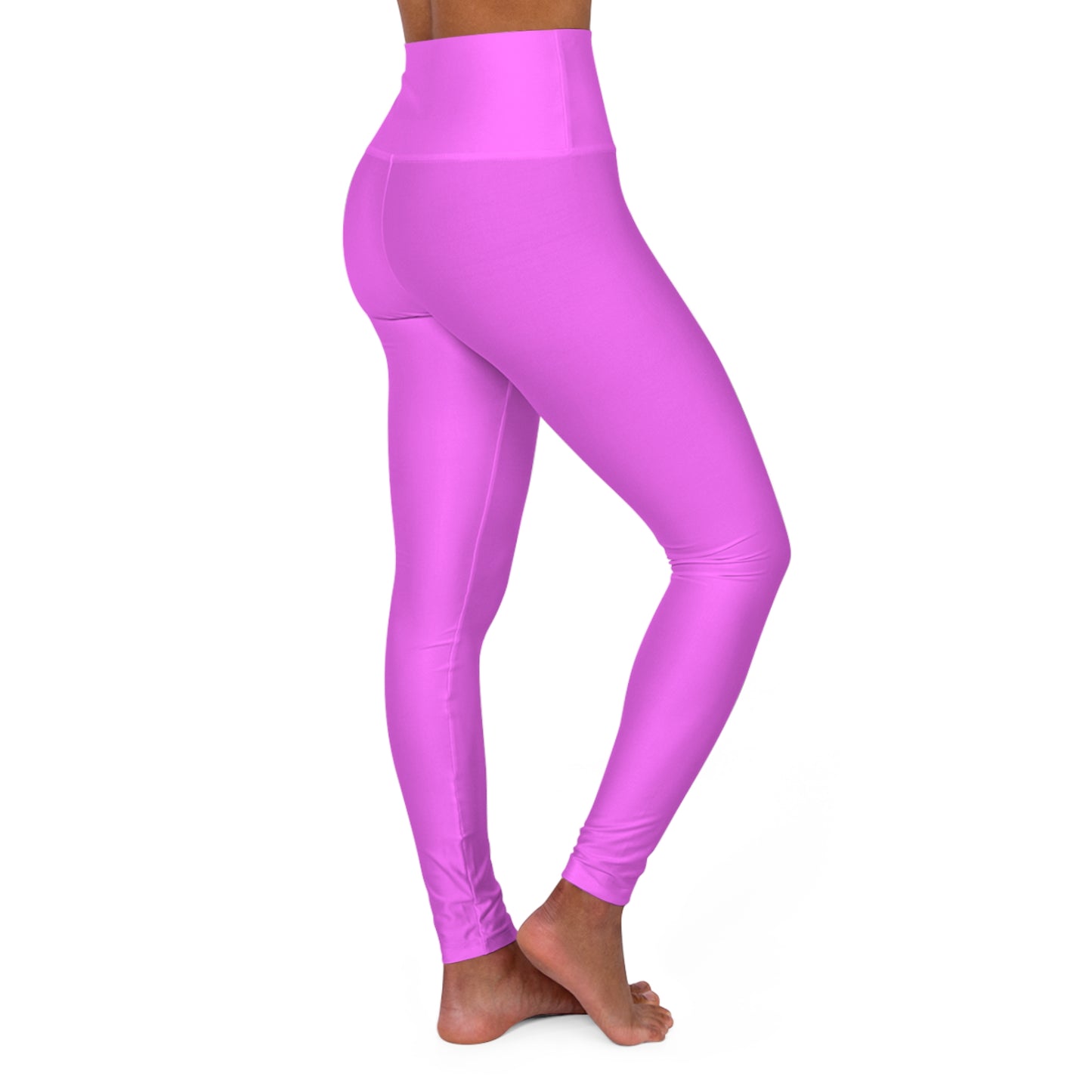 Bright Peony Pink Color High-Waist Yoga Leggings Women's Seamless Poly-Span Stretchy Pants XS-2XL