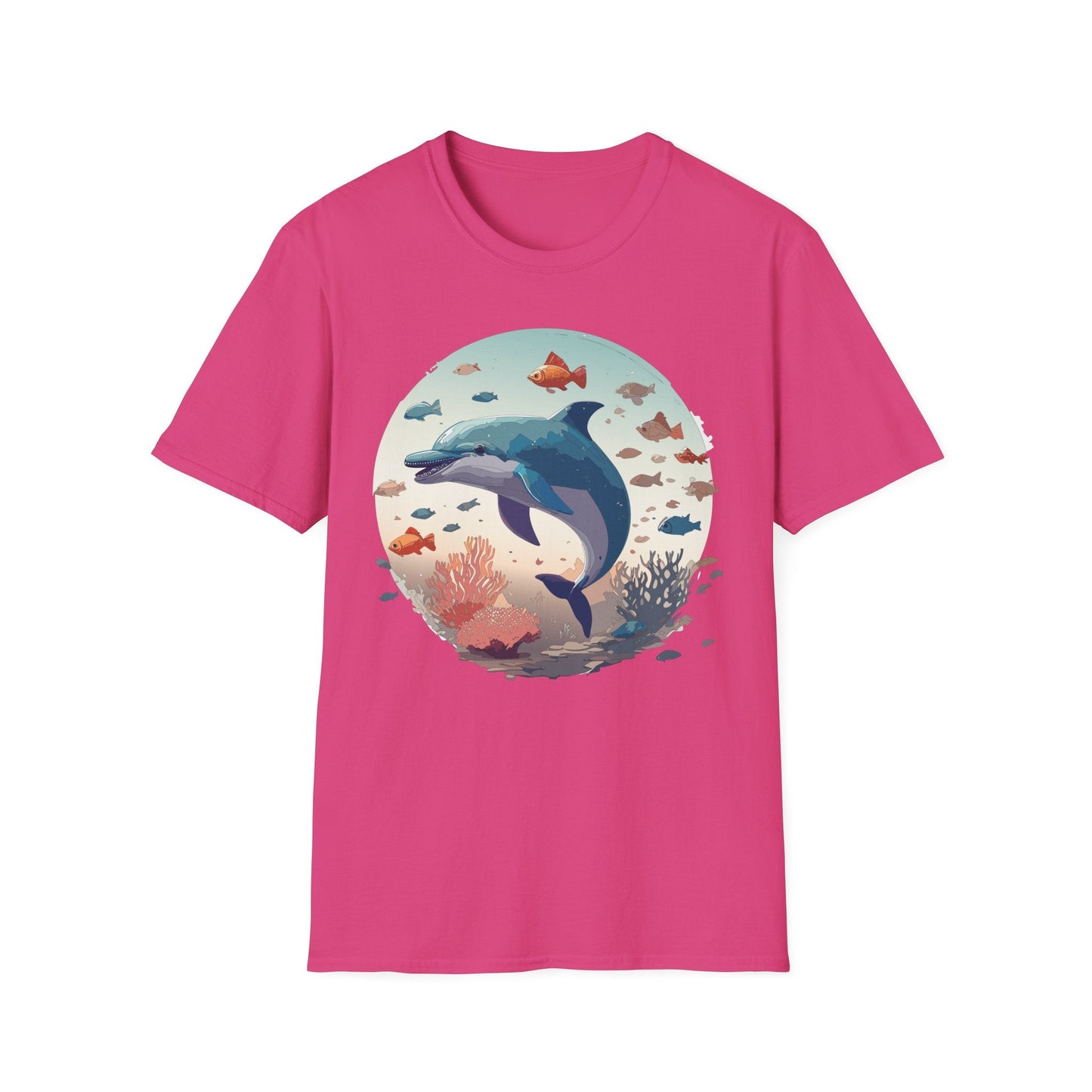 Dolphin Shirt Unisex Softstyle T Shirt Gildan 64000 100 Percent Ring Spun Cotton Lightweight Tee