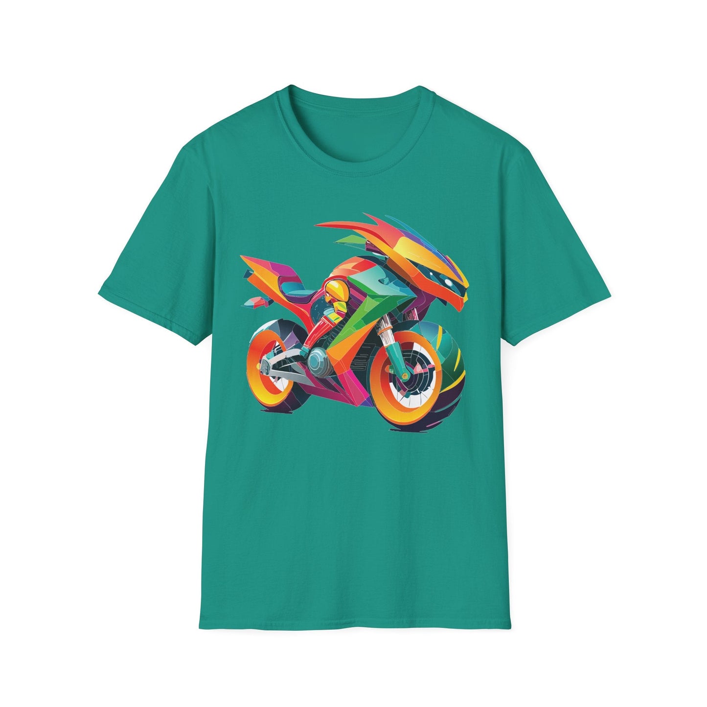 Unisex Bike T Shirt With Motorcycle Artwork Premium Cotton MTB Tee Softstyle 64000