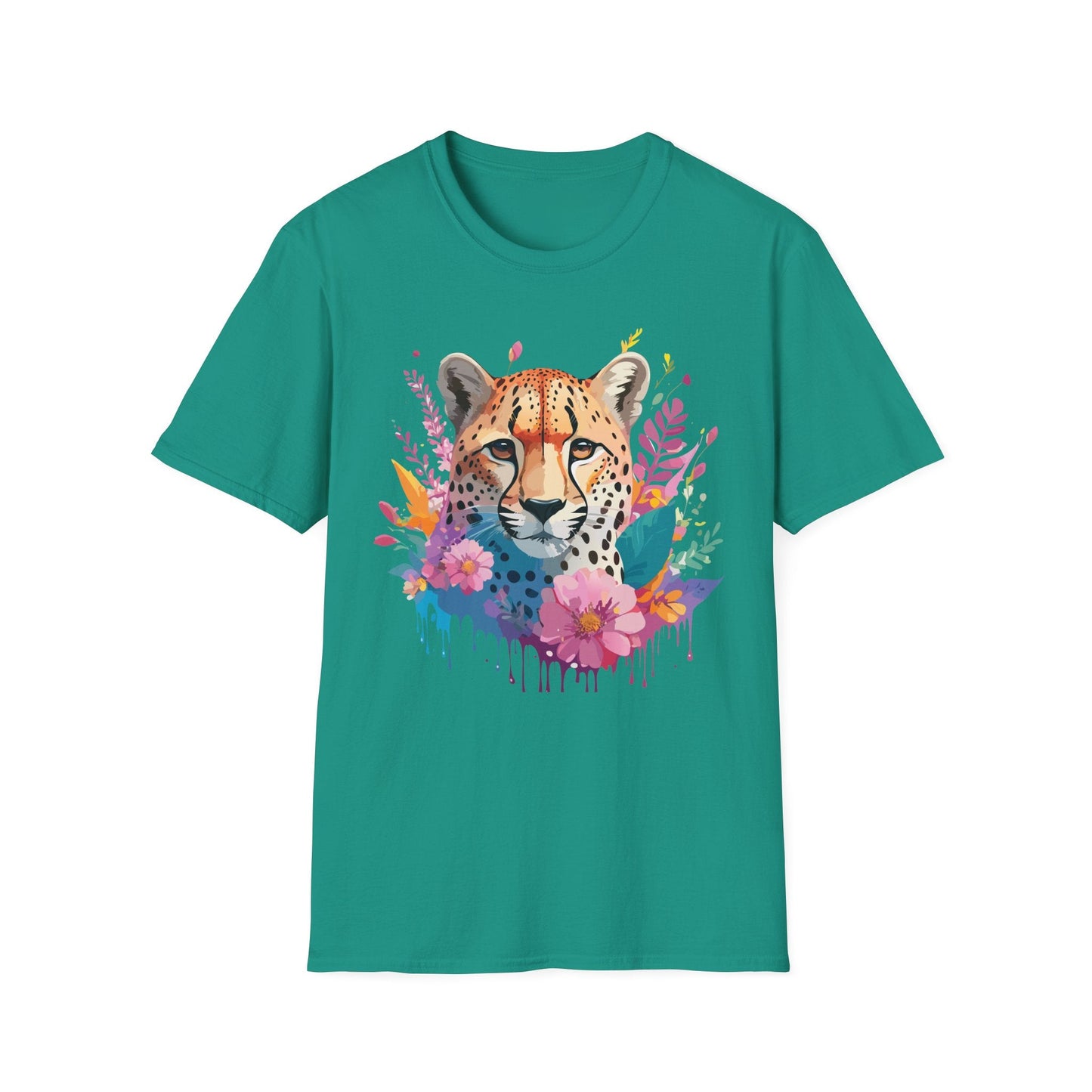 Unisex Cheetah Print Tee Softstyle Gildan 64000 Lightweight Apparel