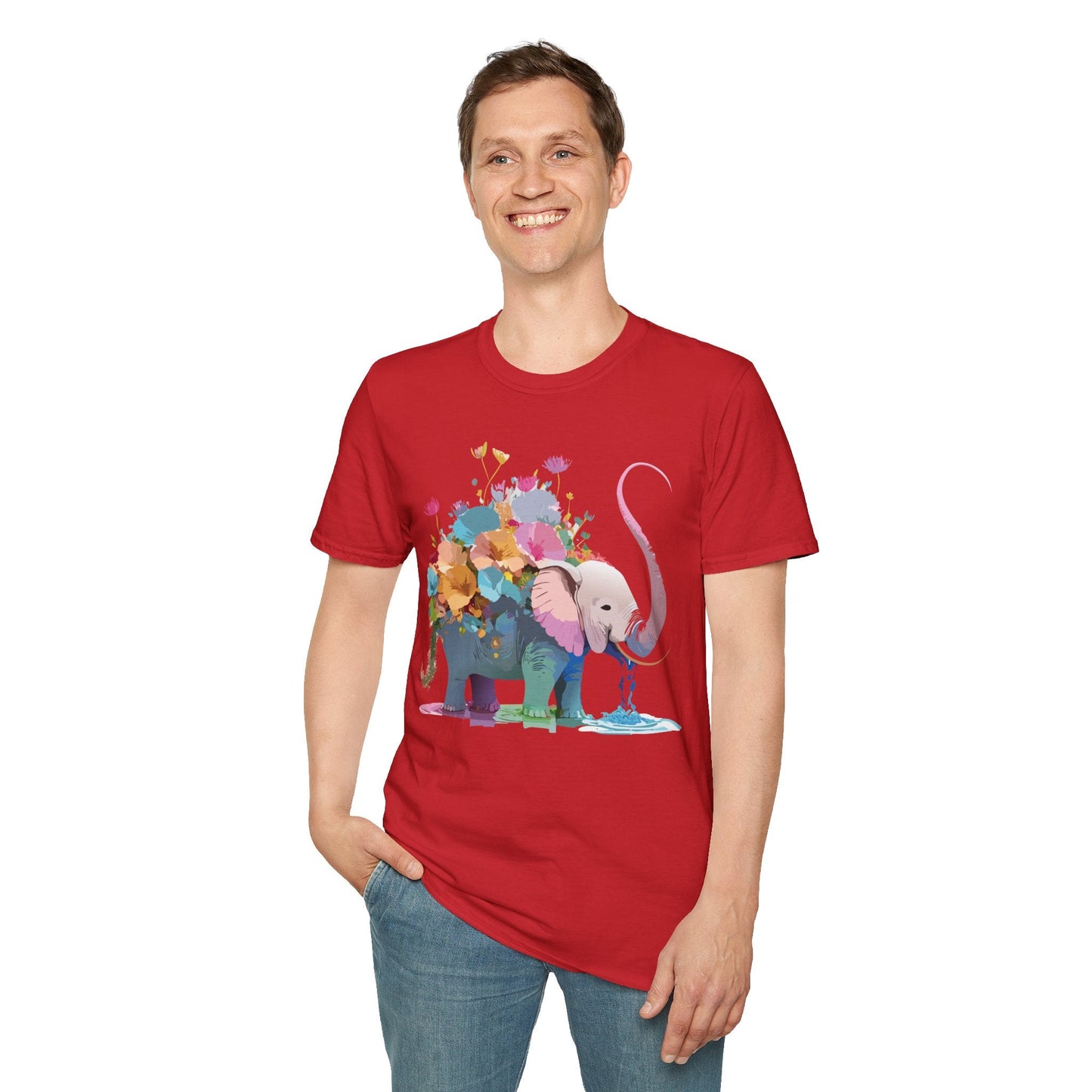 Elephant T Shirt Unisex Softstyle Cotton Tee With Animated Elephant Design Premium Comfort