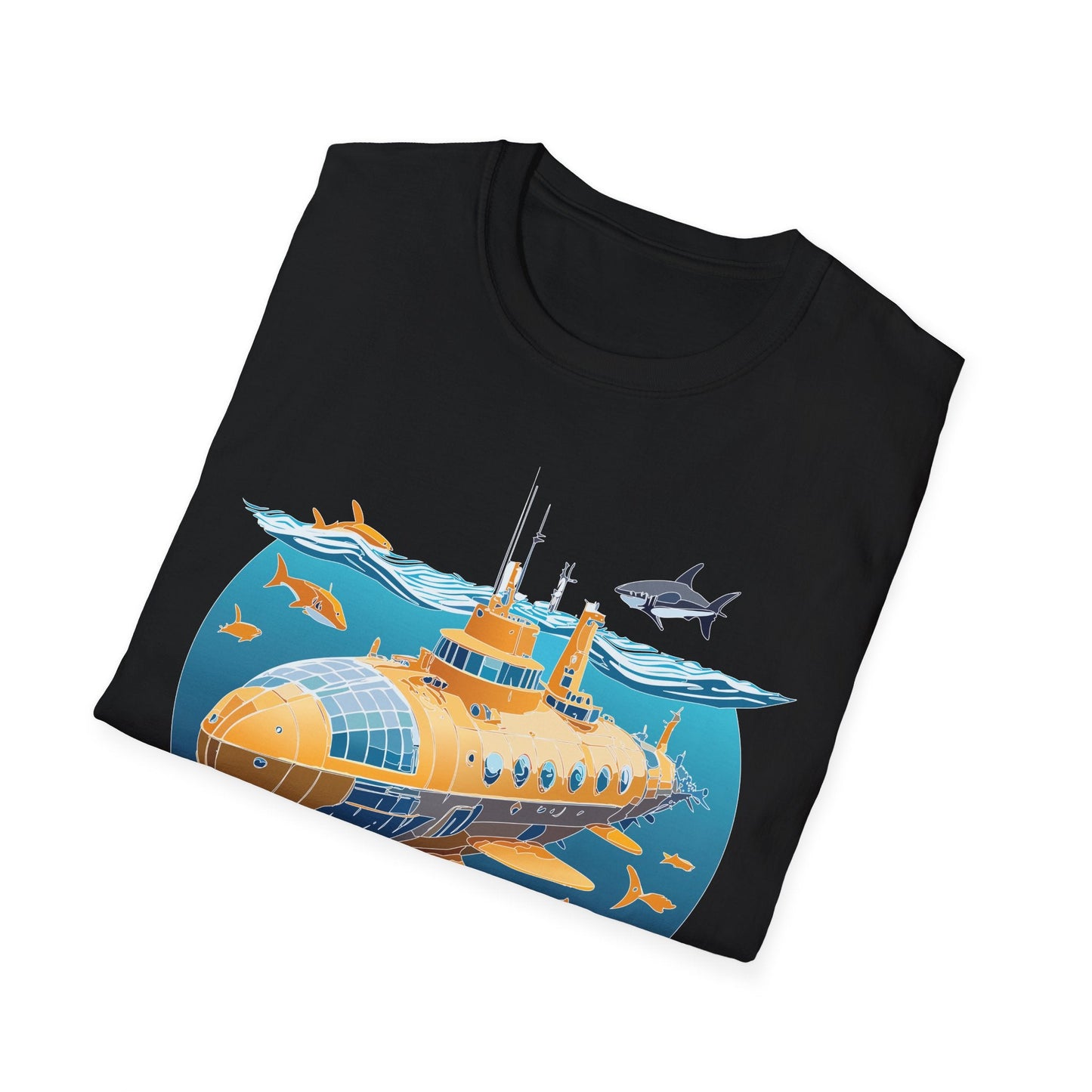 Ocean Themed Unisex Softstyle T Shirt 100 Percent Ring Spun Cotton U Boat Design Tee Everyday