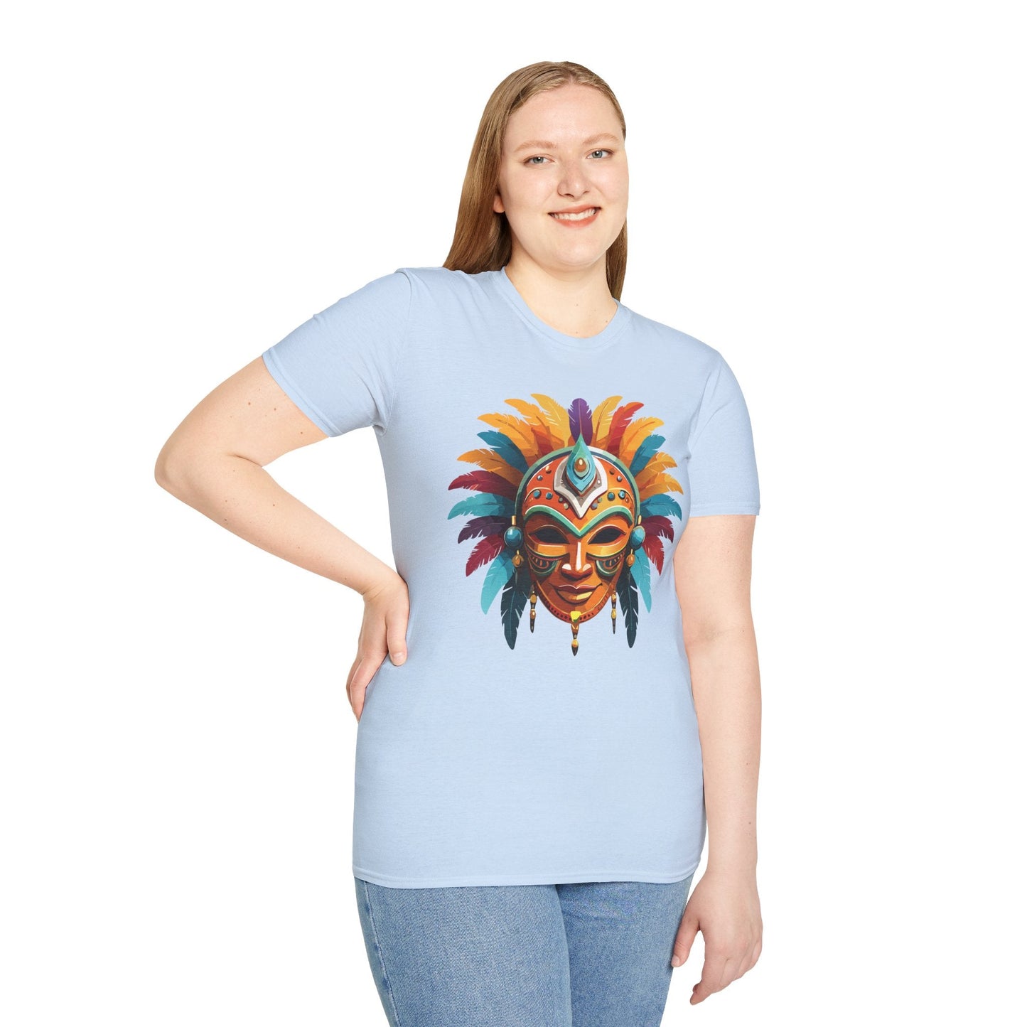Mask Tee Shirt Unisex Softstyle 100 Percent Ring Spun Cotton Masquerade Tees For Comfort