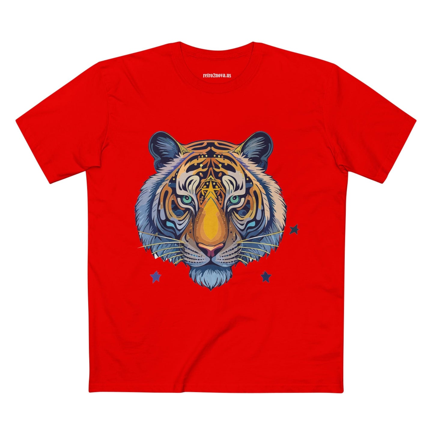 Unisex Tiger Shirt Premium Cotton Staple Tee With Original Art Design From Retro2Nova Art Collection For Everyday Comfort