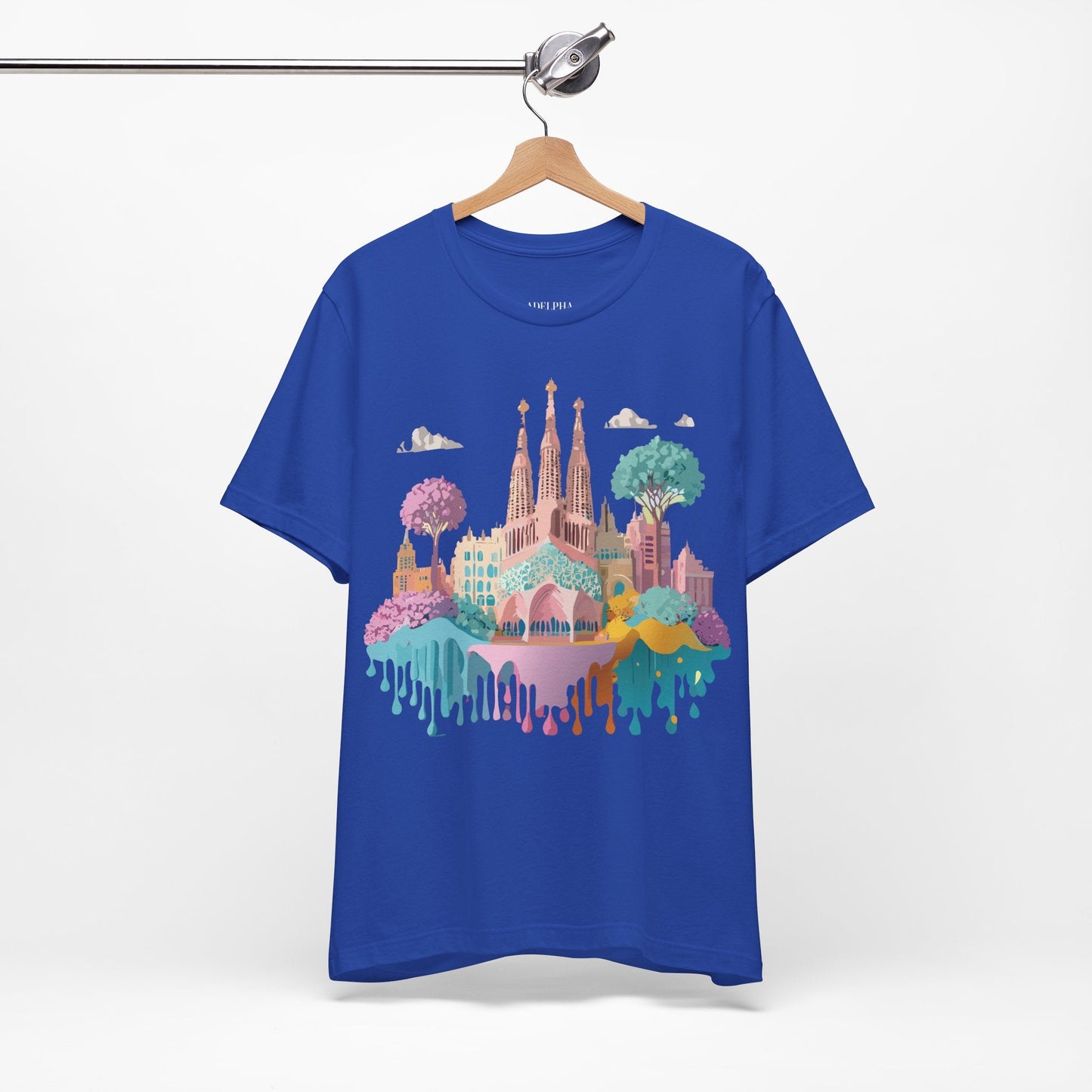 Barcelona Tourist Shirt Unisex Graphic Tee Featuring Original Vintage Art Adelpha