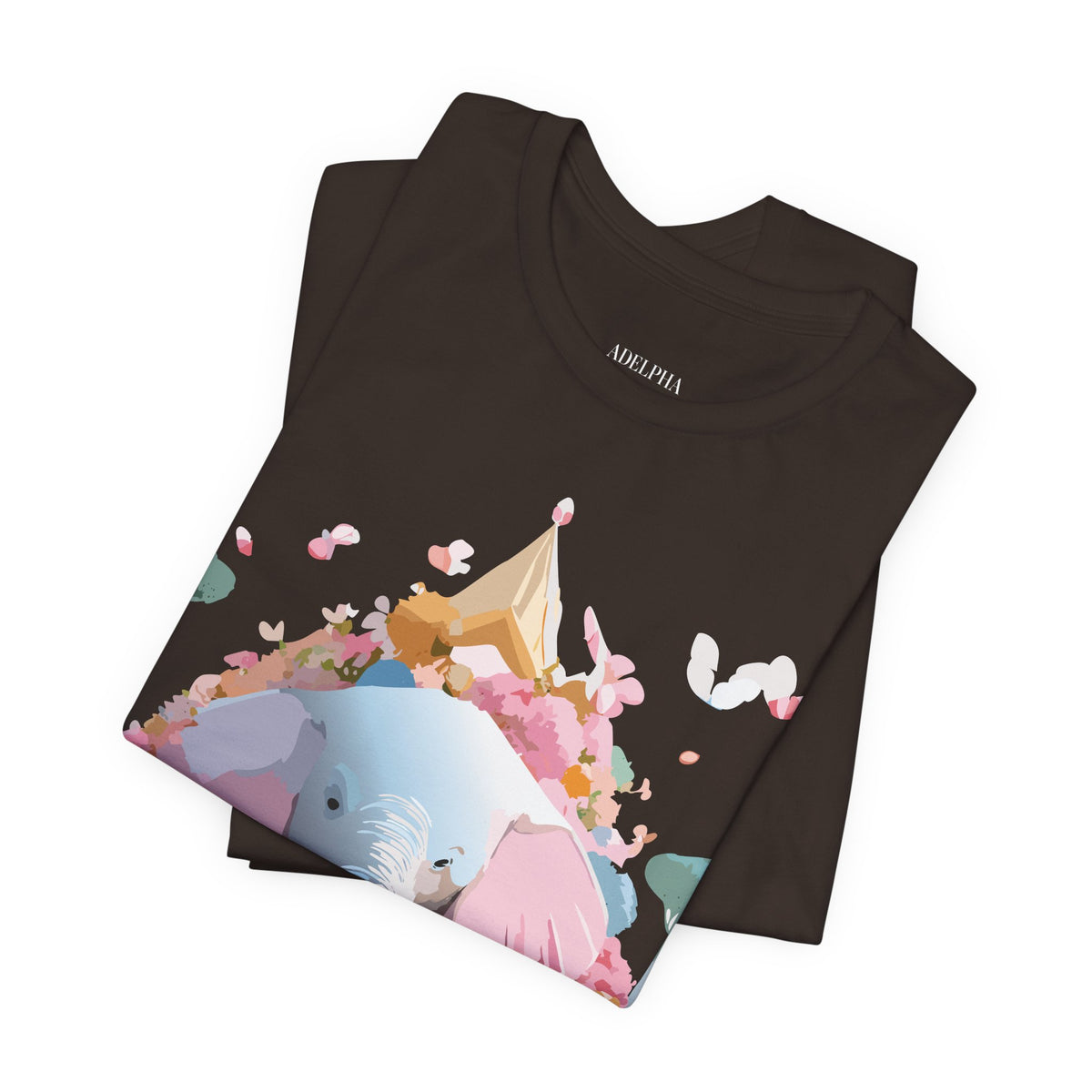 Elephant Graphic Unisex Cotton Bella+Canvas Tee with Art Animal Design e133
