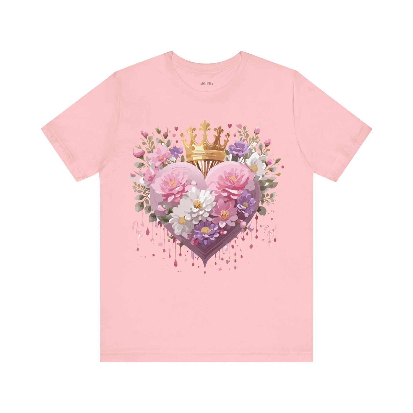 Valentine Day Graphic Unisex 100 Cotton Vintage Artwork with Love and Flower Design Tee 2