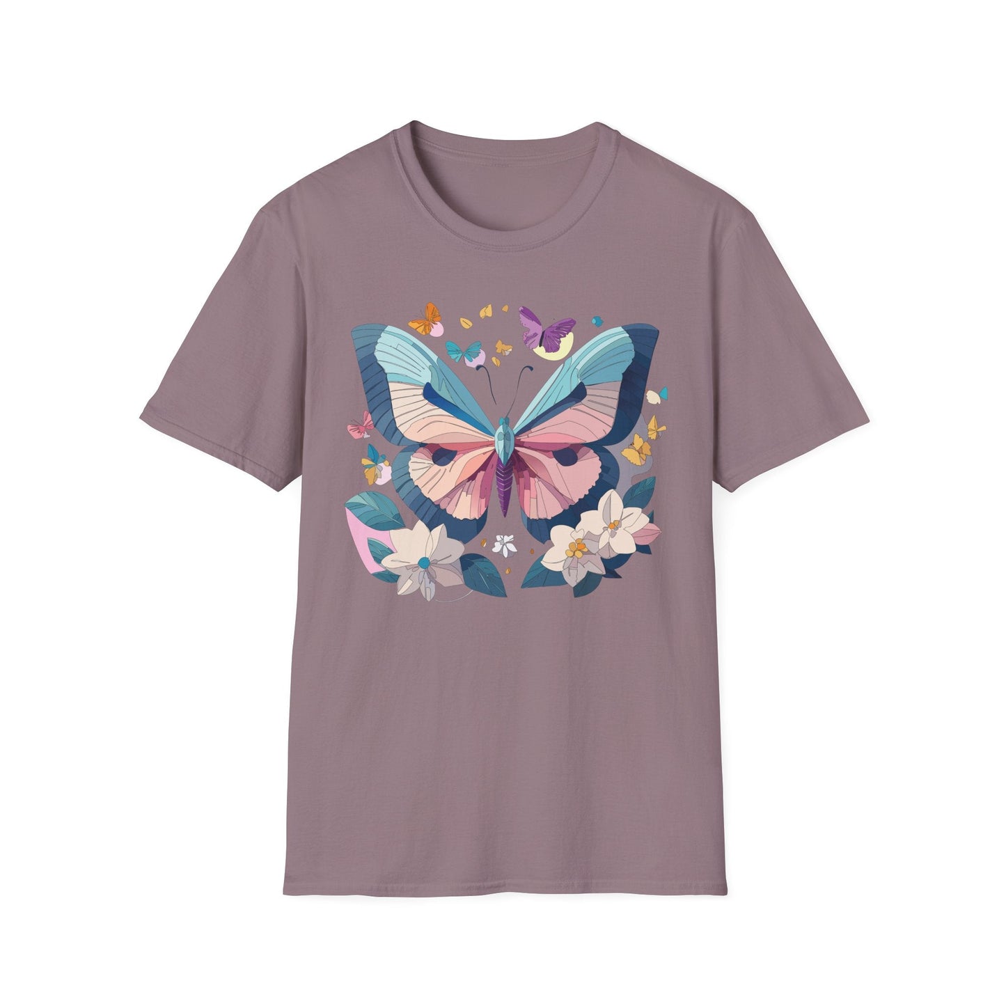 Butterfly Shirt Unisex T Shirt Softstyle Gildan 64000 Ring Spun Cotton Monarch Design