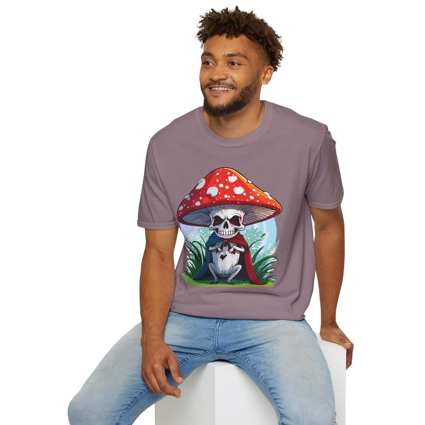 Funny Mashroom Graphic Unisex Softstyle Cotton With Cartoon Illustration Design 15