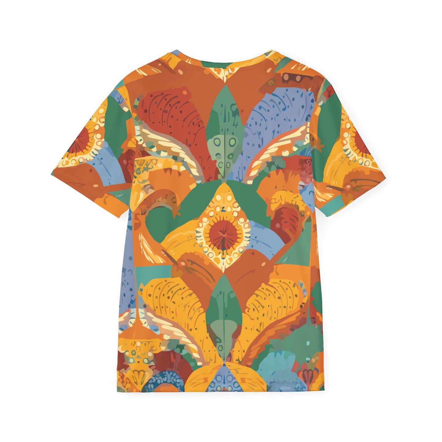 男女通用抽象圖案襯衫，抽像印花襯衫