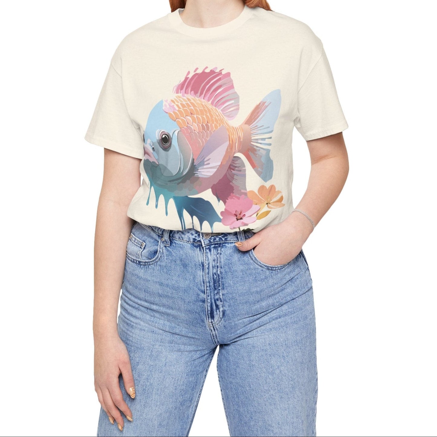 Fish Graphic Unisex 100 Cotton Vintage Artwork Tee 1