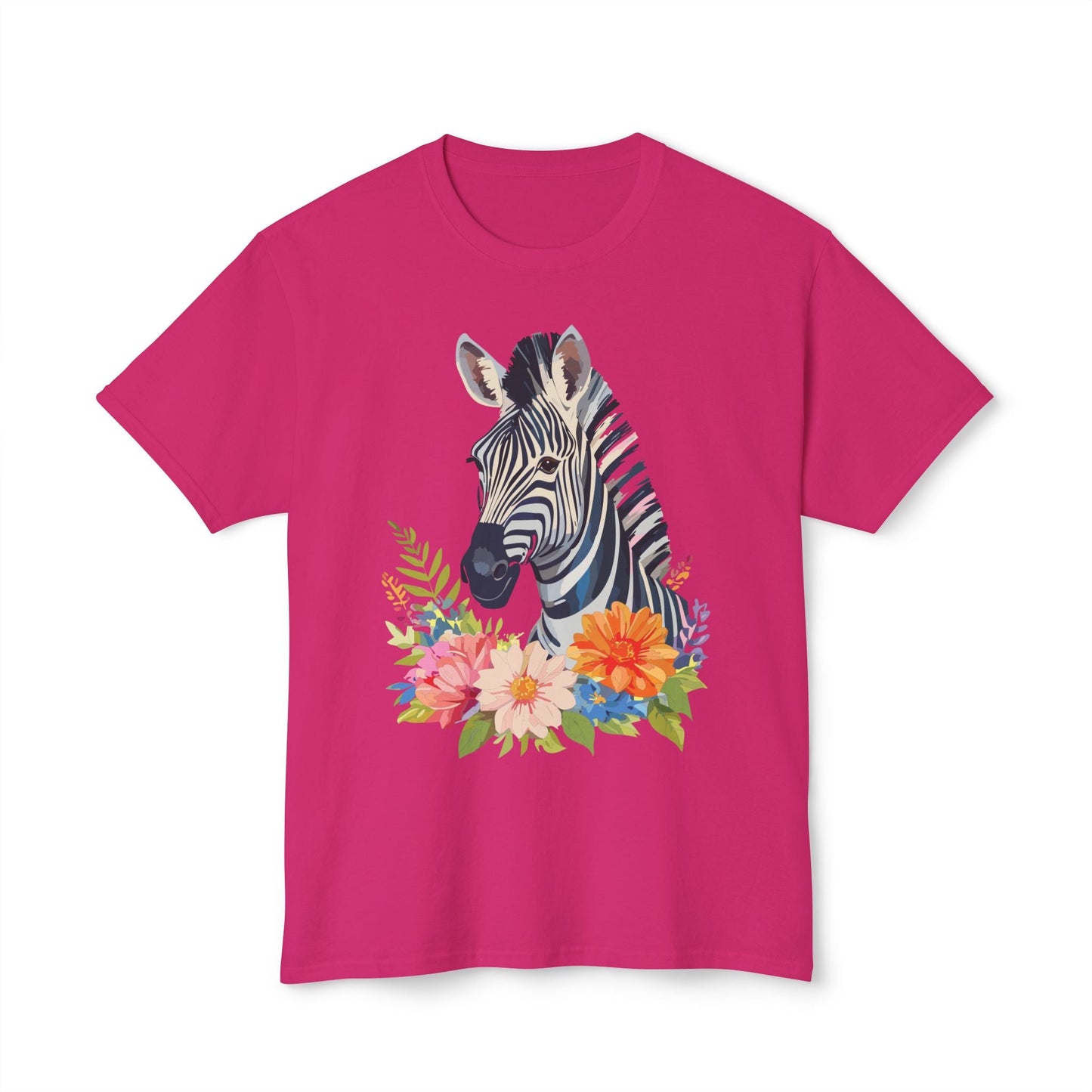 Unisex Zebra Art T Shirt With Full Color Print 100 Percent Cotton Jersey Tee Premium