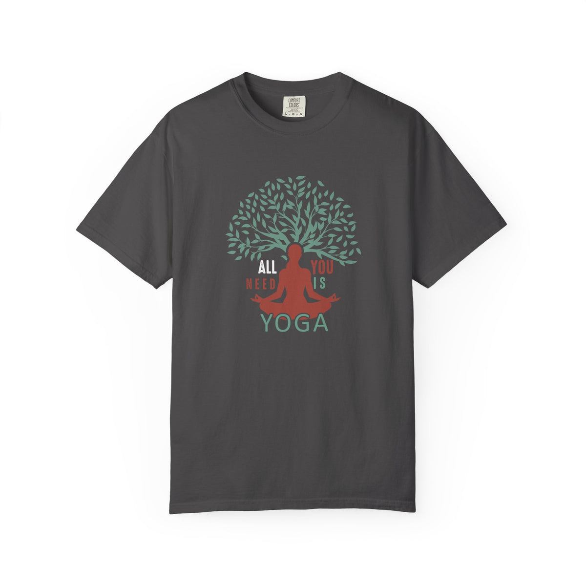 All Is Yoga Tree Pose Meditation Unisex Comfort Colors Garment-Dyed Heavyweight 100 Cotton Art Design T-Shirt w188