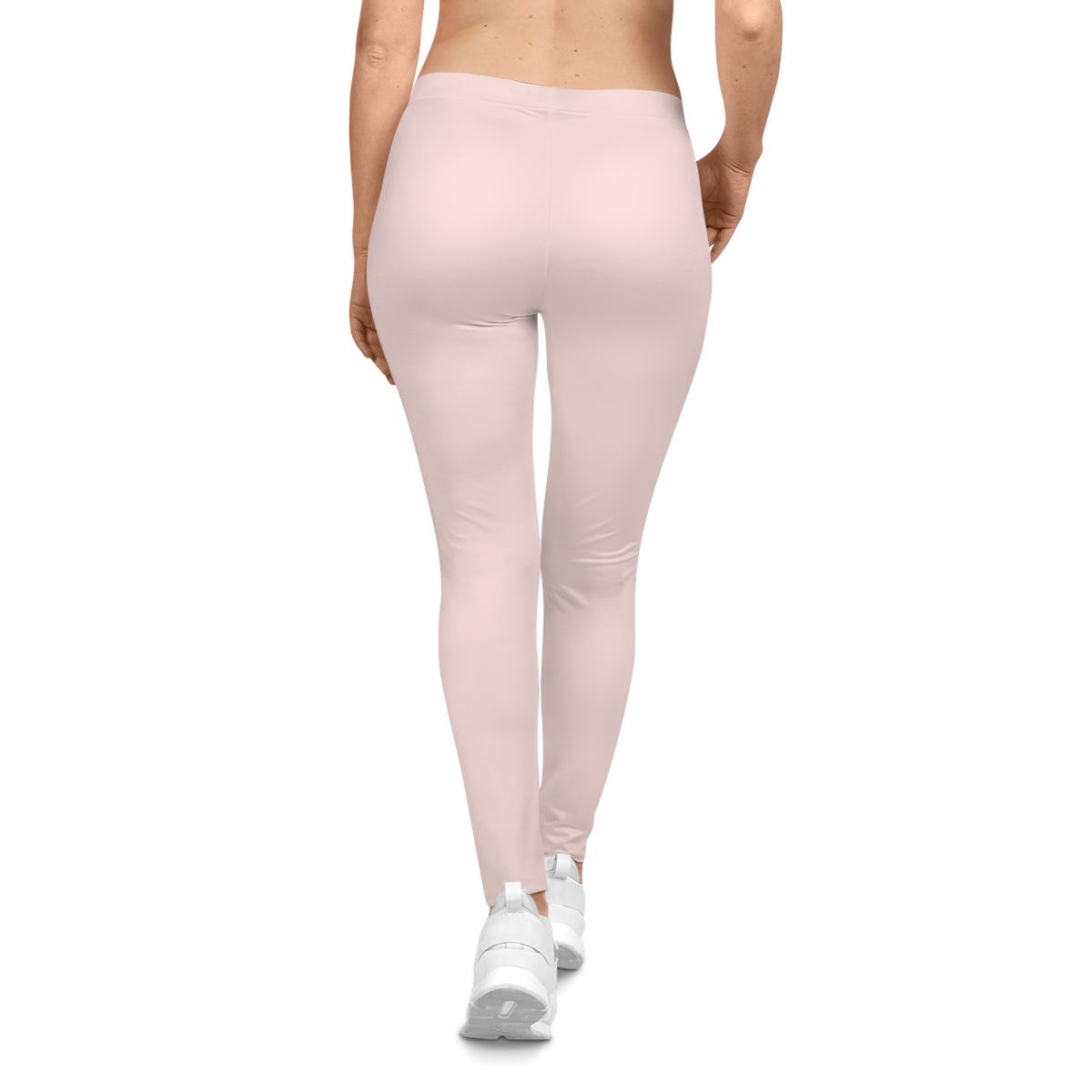 Misty Rose Cream Color Women's Poly-Span Casual Leggings XS-2XL