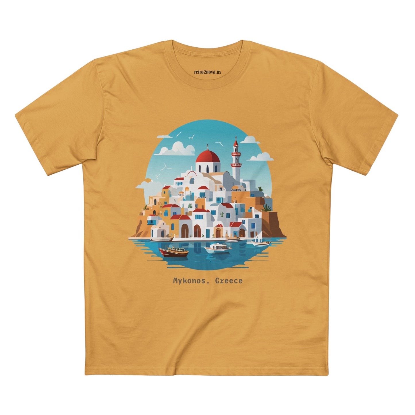 Greece Travel Shirt Unisex Premium Cotton Tee With Original Art Design Retro2Nova TT41