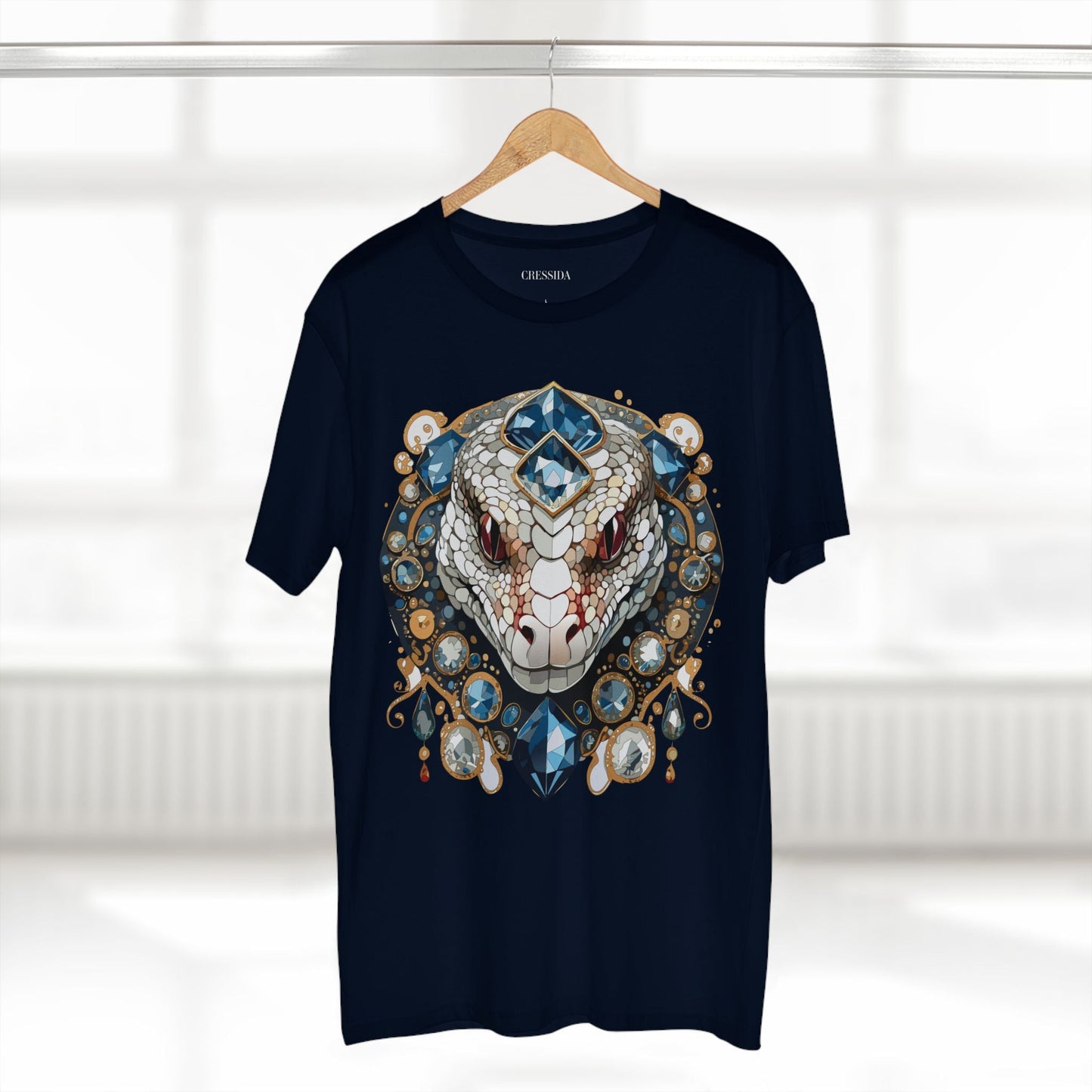 Snake Graphic Unisex 100 Cotton Tee With Unique Animal Golden Medallion Art Design 41