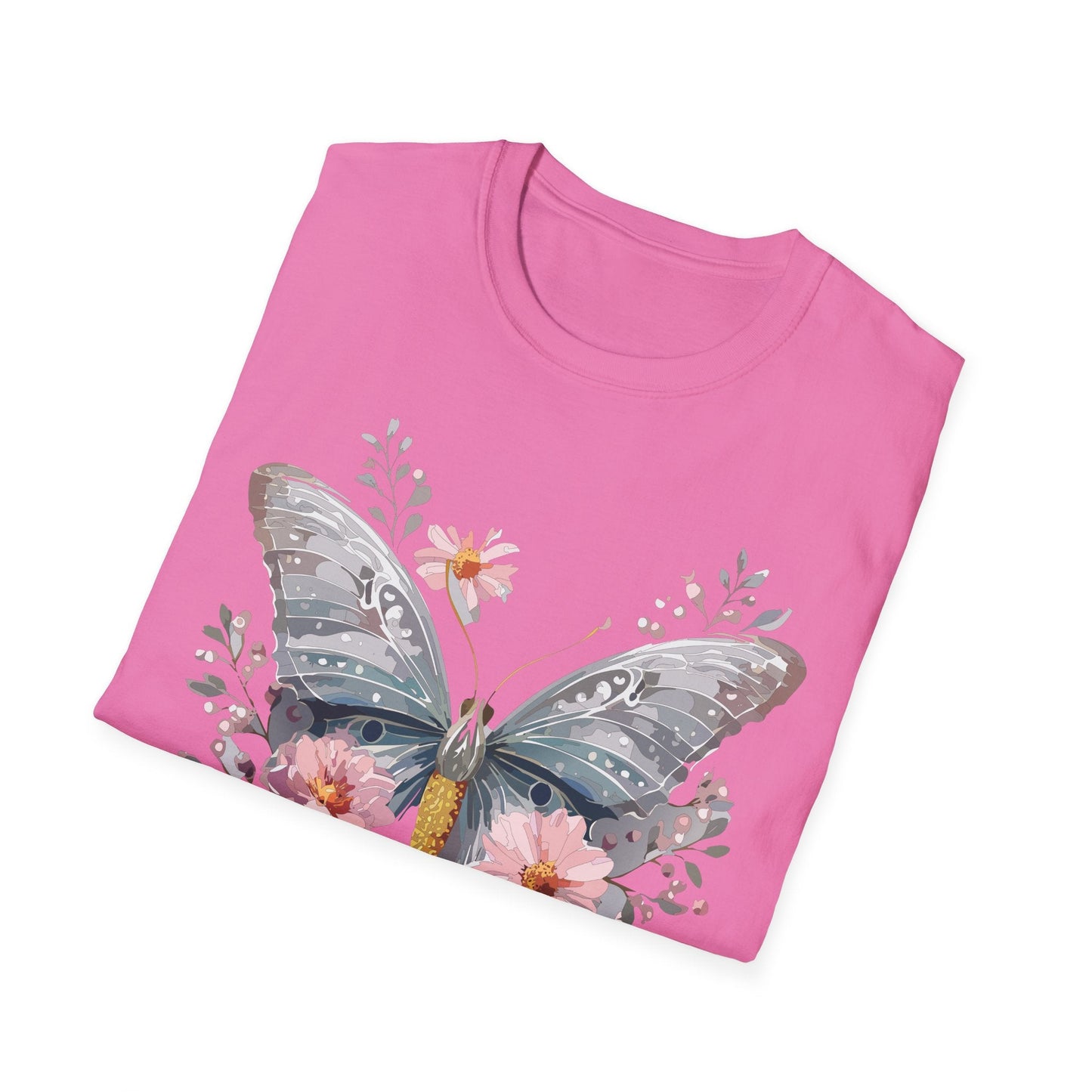 Butterfly Themed Unisex T Shirt Softstyle Monarch Gildan 64000 Ring Spun Cotton Tee