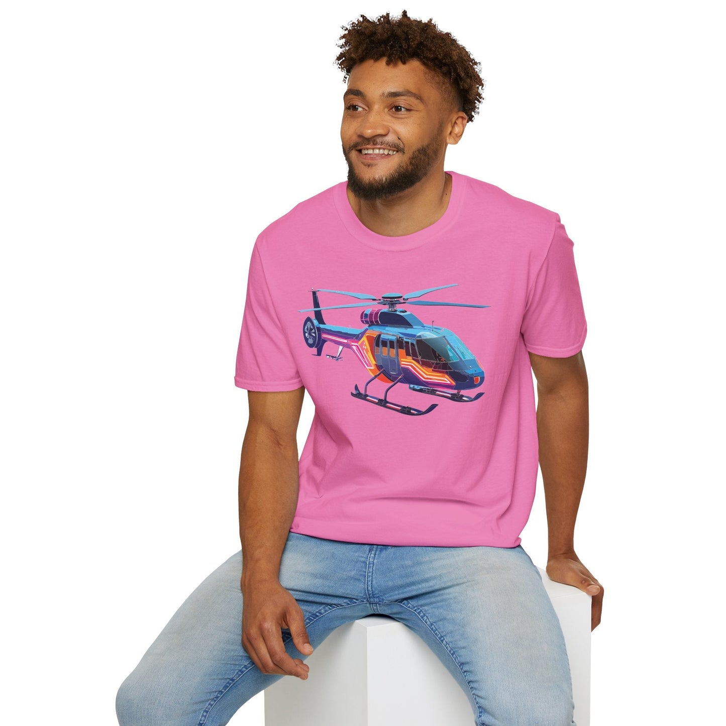 Chopper Helicopter T Shirt Unisex Softstyle 100 Percent Ring Spun Cotton Premium Tee