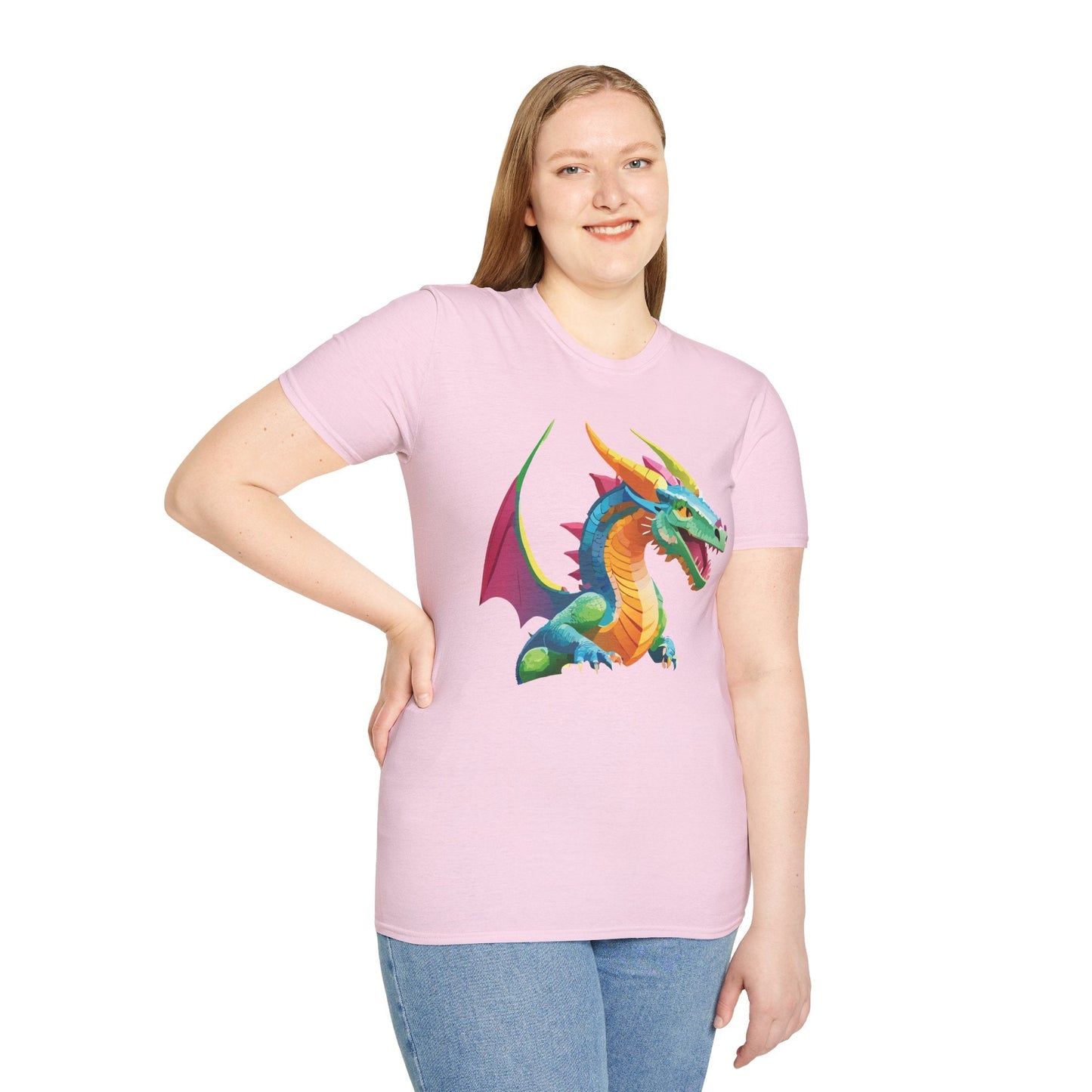 Dragon Graphic Unisex Cotton Softstyle Art Design Tee With Animals 15