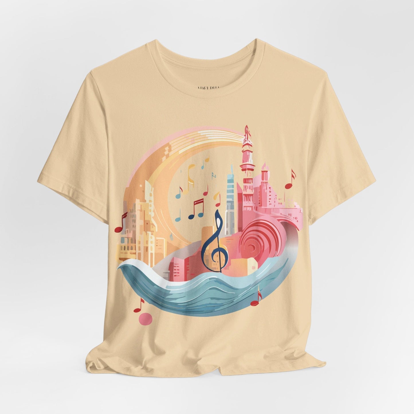 Music Graphic T Shirt Unisex Jersey Short Sleeve Art Design by Adelpha Vintage Inspired Tee