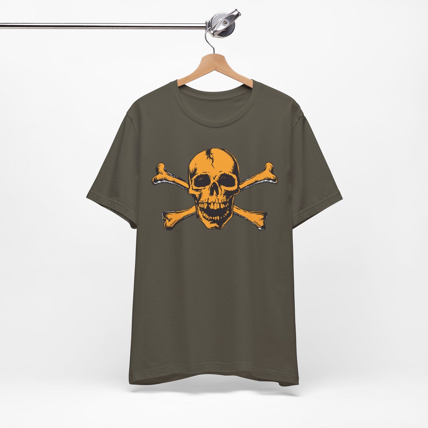 Orange Skull Graphic Design Tee, Skull Shirt, Vintage Tees, Art Design T-Shirt, Vintage Graphic Tee, Art Shirts with Skulls