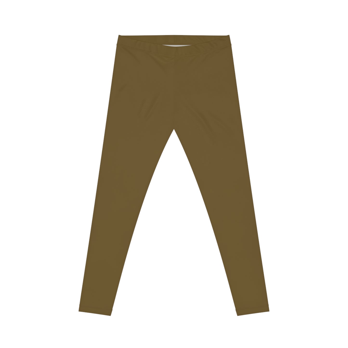 Olive Bark Color Women's Poly-Span Casual Leggings XS-2XL