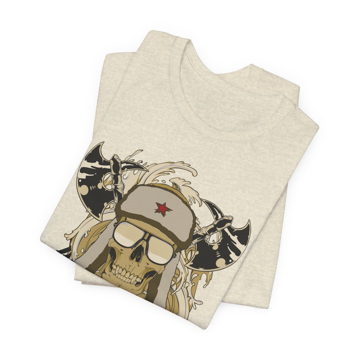Viking Skull Graphic with Horned Helmet T-Shirt Captain Design Tee Art-41