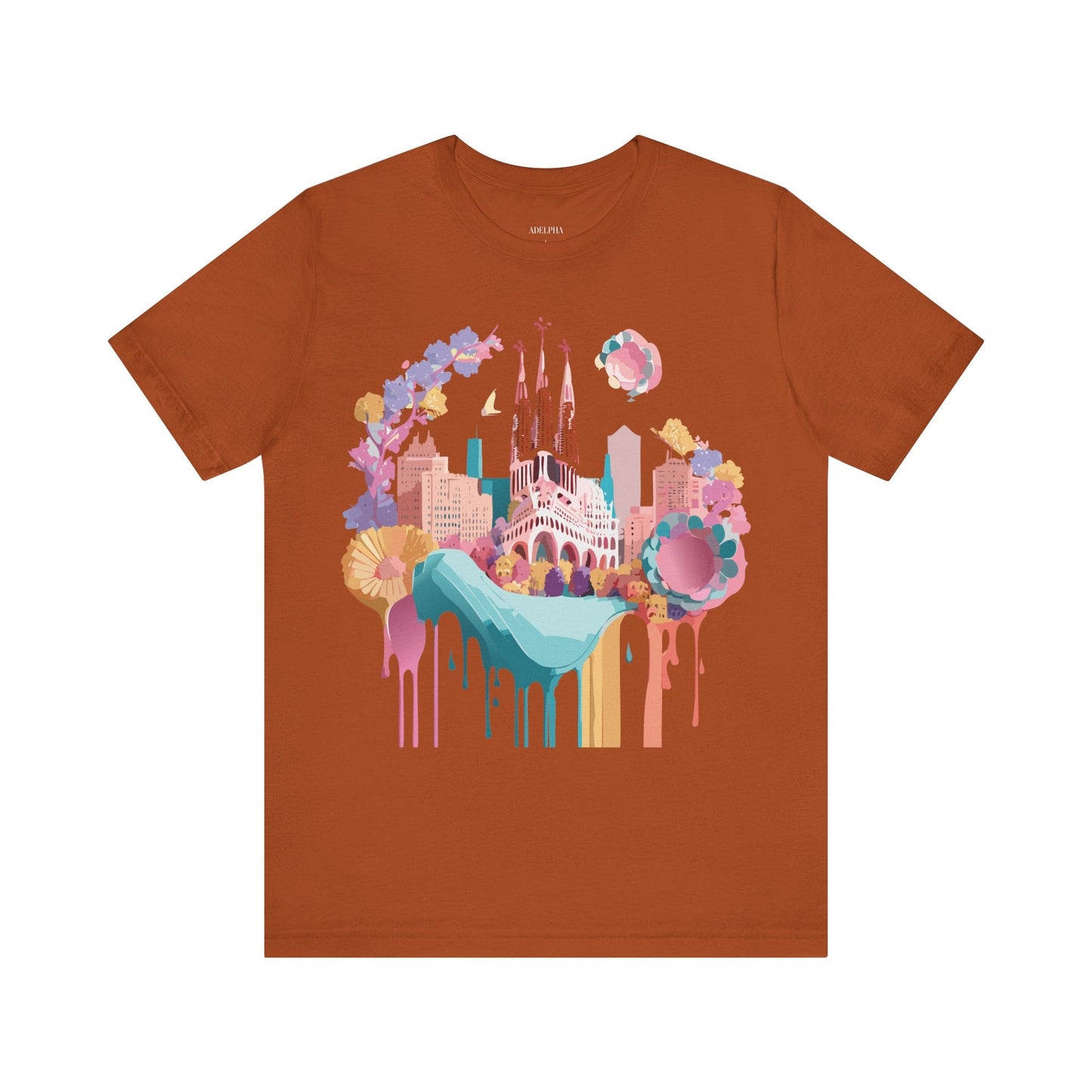 Tourist Shirt Barcelona Graphic Tee Unisex Vintage Style Adelpha Artwork Art Design Tee