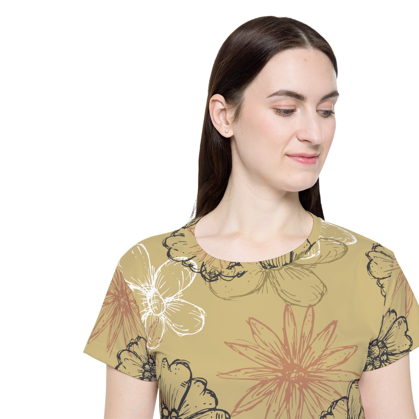 Poly Jersey Tee Shirt with floral prints