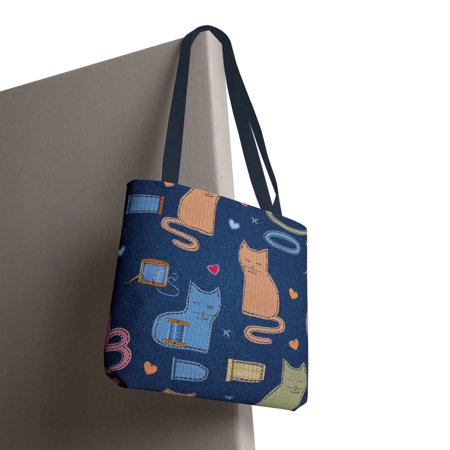 Love Day Graphic Design Denim Fabric Imitation Print Unisex Canvas Bag POLY 3 Sizes Tote Bag 201-19